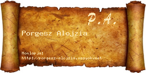 Porgesz Alojzia névjegykártya